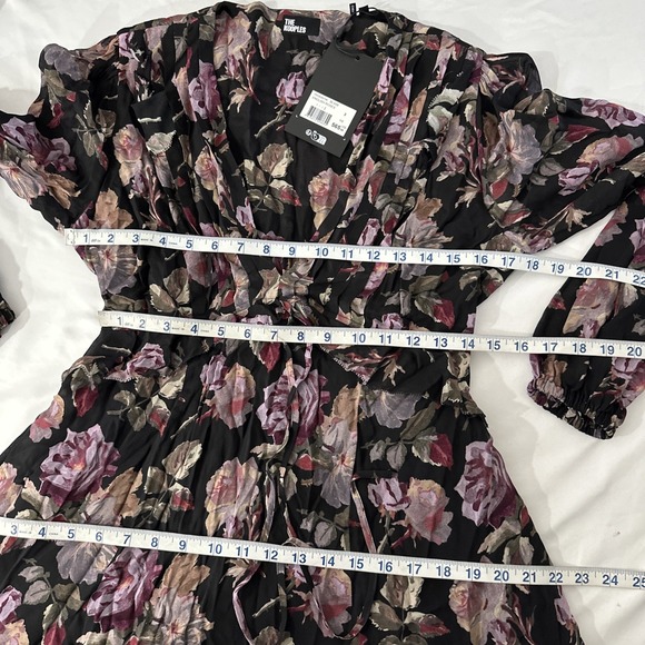 NWT The Kooples [ SZ 3 ] English Rose Floral Long Sleeve Maxi Dress Black #U1266 - Picture 5 of 16